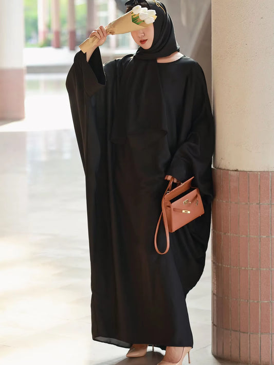 Islamic Clothing Ramadan Dress Muslim Abayas with Hijab 2 Pics Women Jilbabs Long Sleeve Modesty Maxi Dresses Loose Kaftans