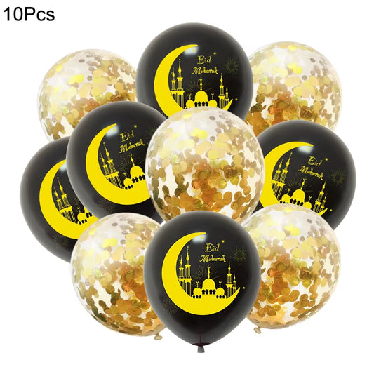 10Pcs Eid Mubarak Latex Balloon Ramadan Kareem Decoration Air Globos Ramadan Mubarak Muslim Islamic Festival Party Supplies 2026